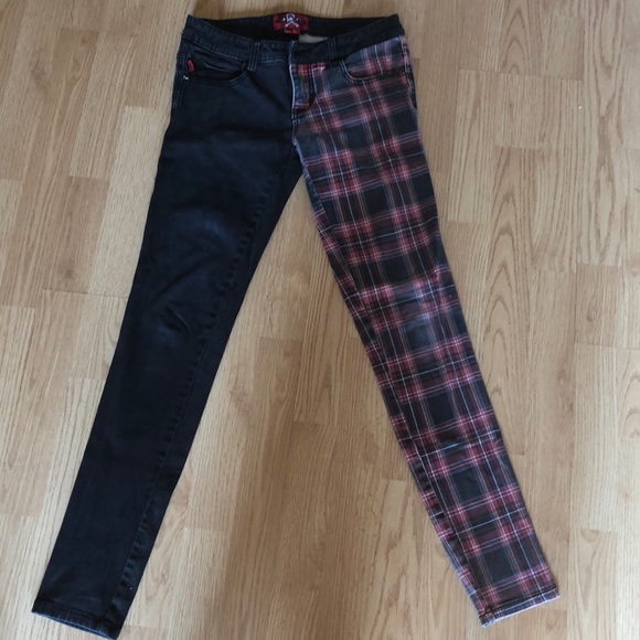 split color jeans